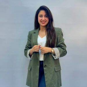 Veste Blazer Kaki Oversize à Revers Rayés