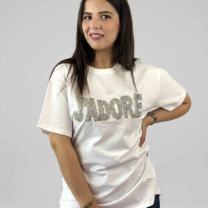 T-shirt Oversize « J’ADORE » avec Strass et Étoiles