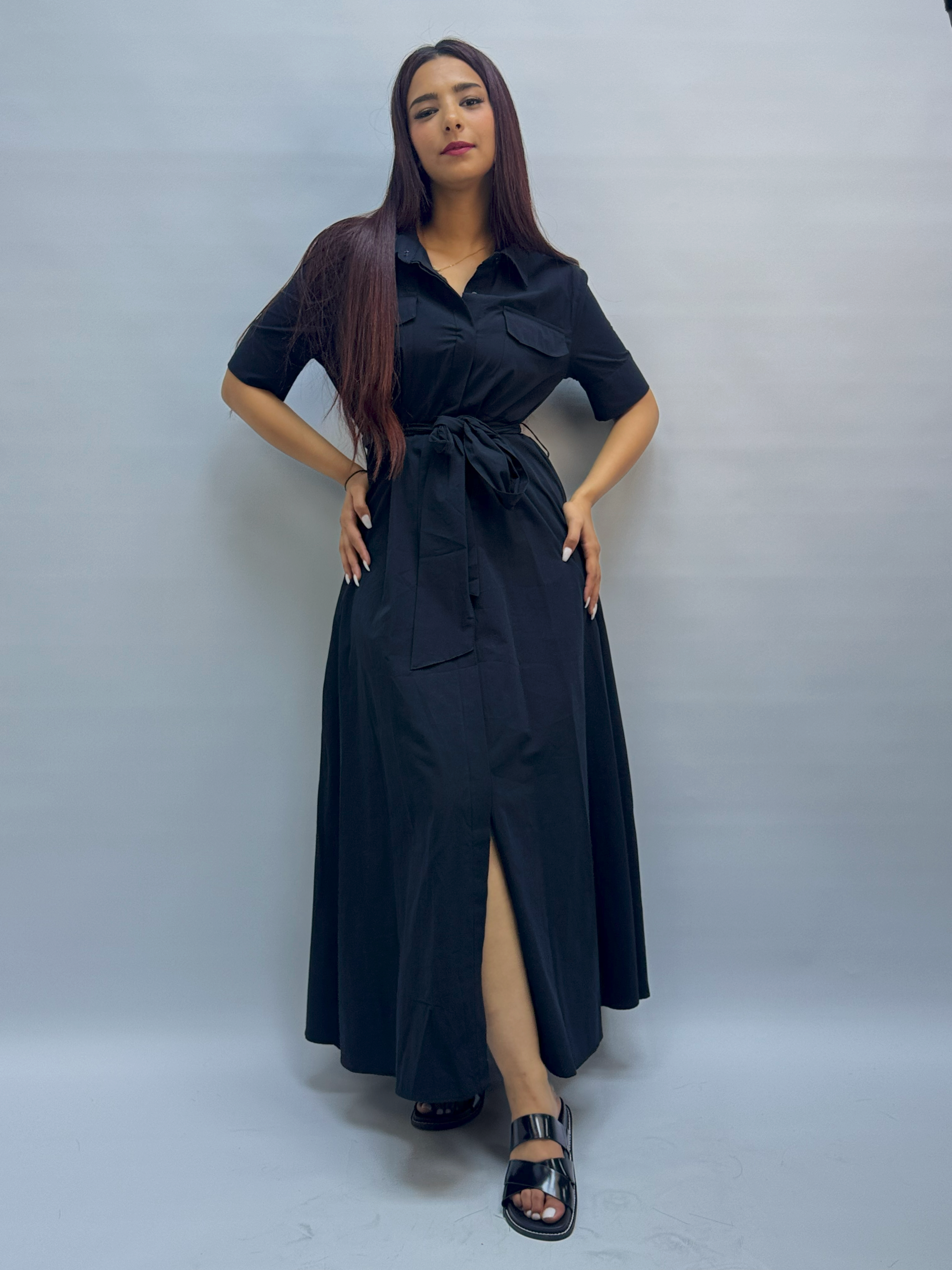 Robe Chemise Longue Ceinturée