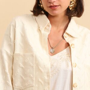 Chemise longue écrue texturée