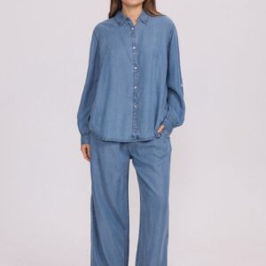 Ensemble chemise & pantalon denim fluide