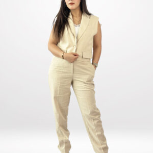 Ensemble Pantalon & Gilet Femme – Tailleur Sans Manches