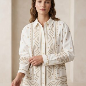 Chemise Brodée – Élégance Artisanale