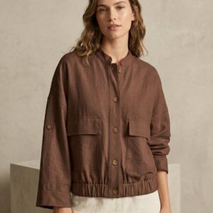 Veste Légère Boutonnée – Élégance Naturelle