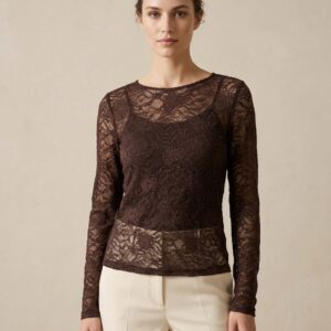 Top Dentelle Transparente – Élégance Délicate