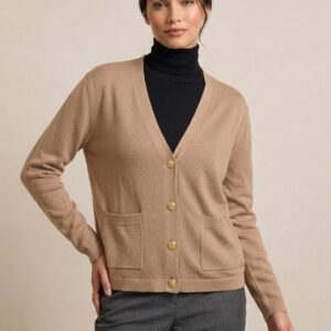 Cardigan en Maille Fine à Boutons