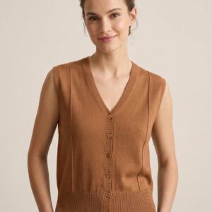 Gilet Maille Sans Manches – Élégance Minimaliste