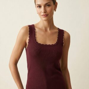 Débardeur Maille Festonnée – Élégance Féminine