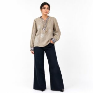 Blouse Rayée Brodée