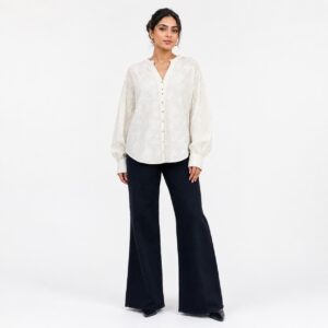 Blouse Brodée Blanc Cassé