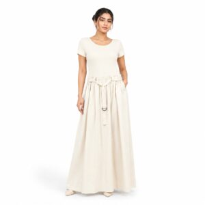 Robe Maxi Côtelée Ceinturée