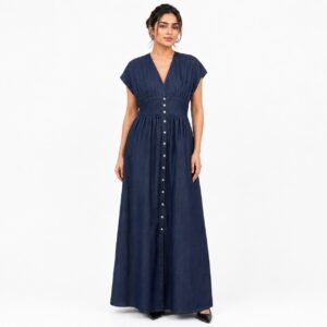 Robe Maxi Denim Bleu