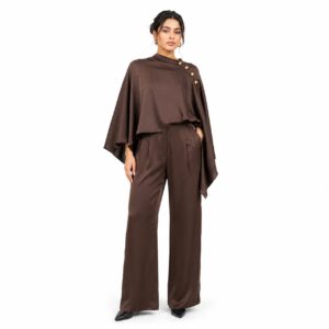 Ensemble Satin Marron Élégant