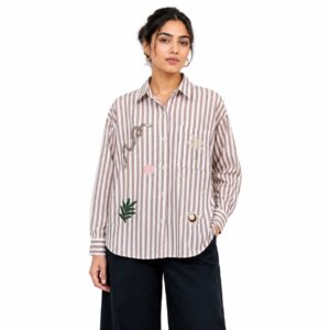 Chemise Rayée Brodée