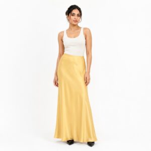 Jupe Satin Jaune Clair