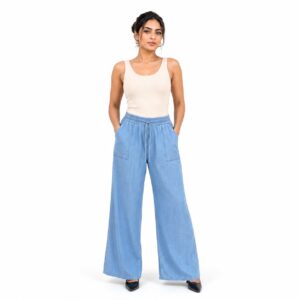 Pantalon Large Bleu Ciel