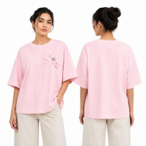T-Shirt Oversize Fleur 3D