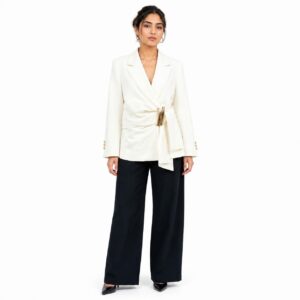 Blazer Blanc Drapé