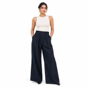 Pantalon Large Bleu Marine